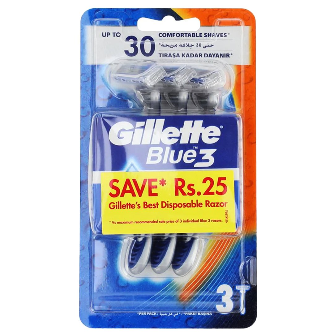 Gillette Blue 3 Razor 3PCS***
