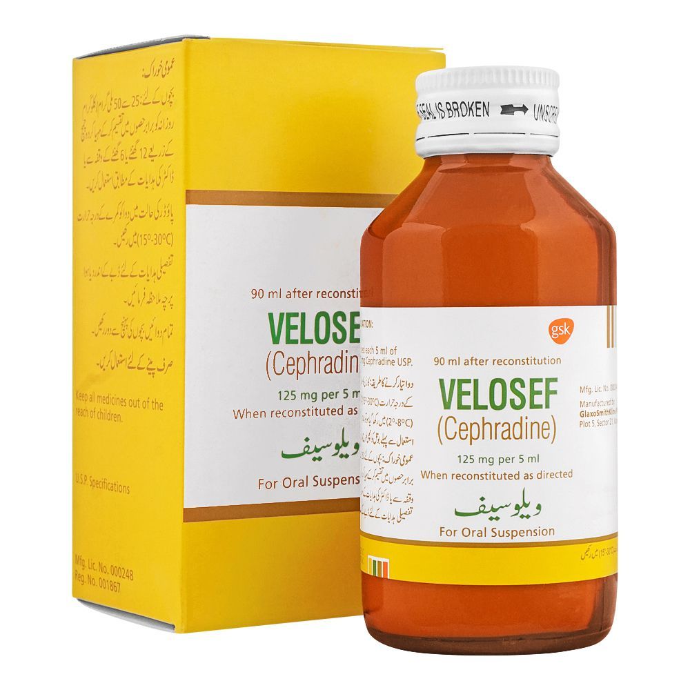 Velosef 125mg 90ml Syrup