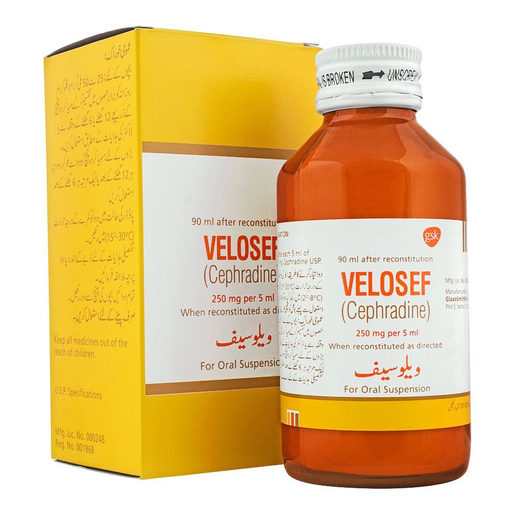 Velosef 250mg 90ml Syrup