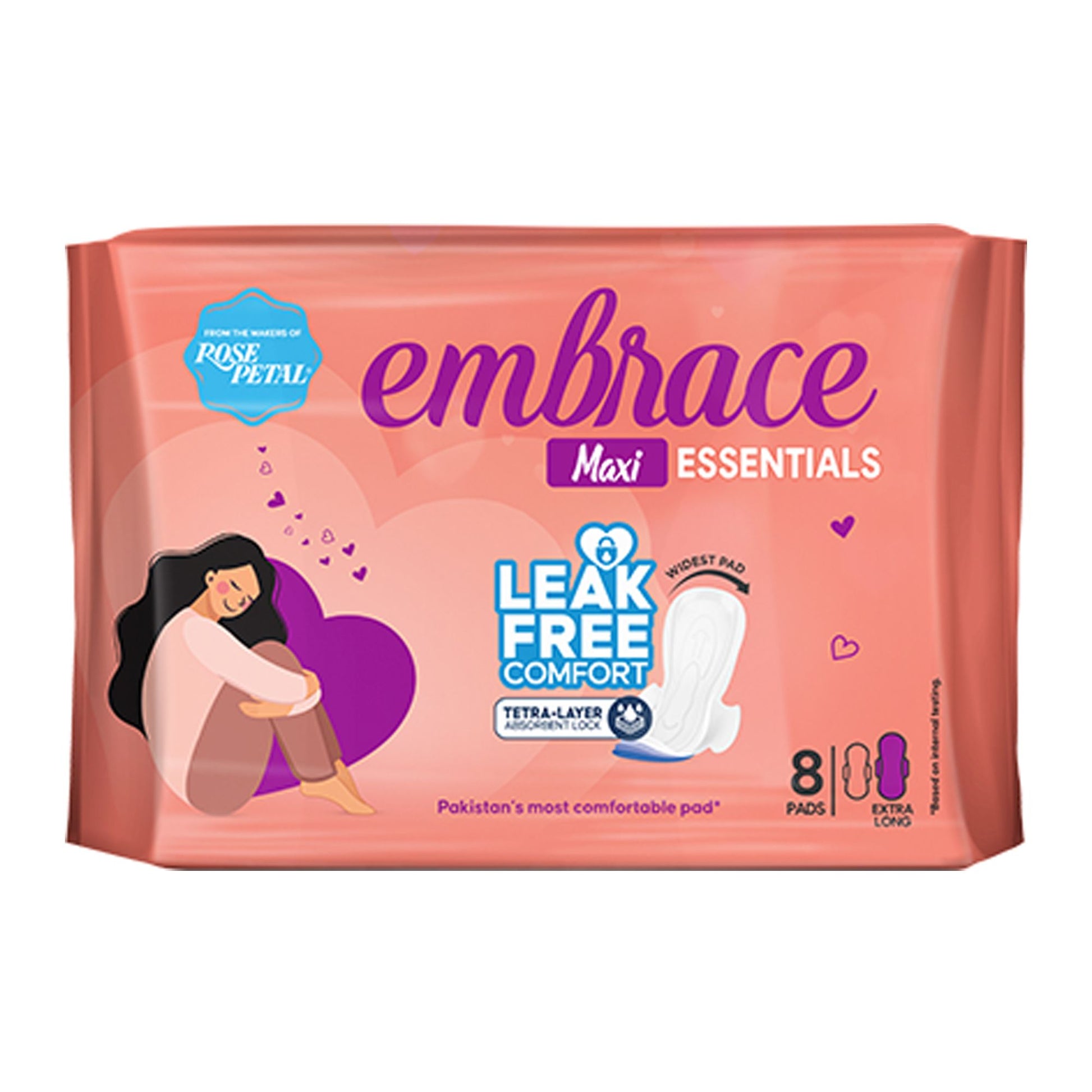 Embrace Maxi Essentials 8 Pads Extra Long