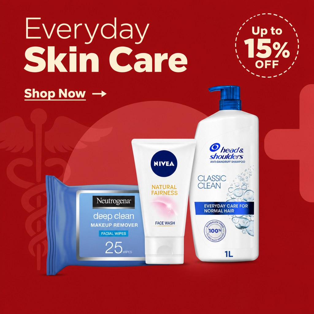Everyday skin care offer — Neutrogena, Nivea and Head & Shoulders, up to 15% off